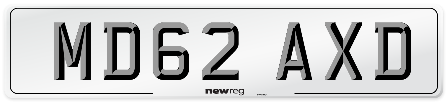 MD62 AXD Number Plate from New Reg